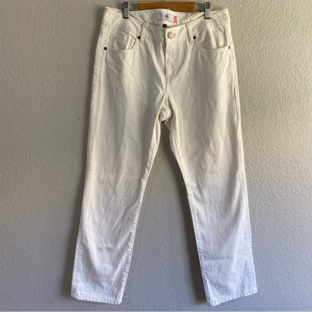 Cabi 100% Boyfriend White Jeans Straight Leg